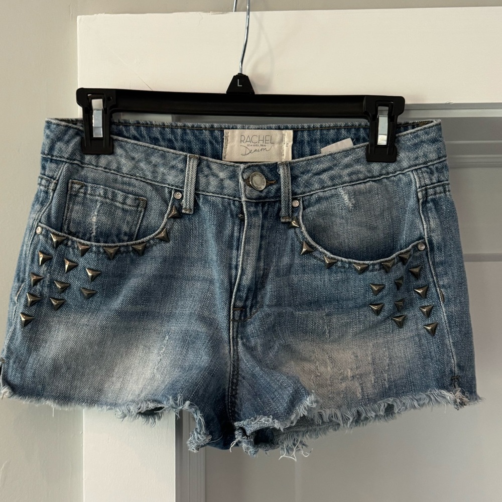 RACHEL ROY denim studded shorts